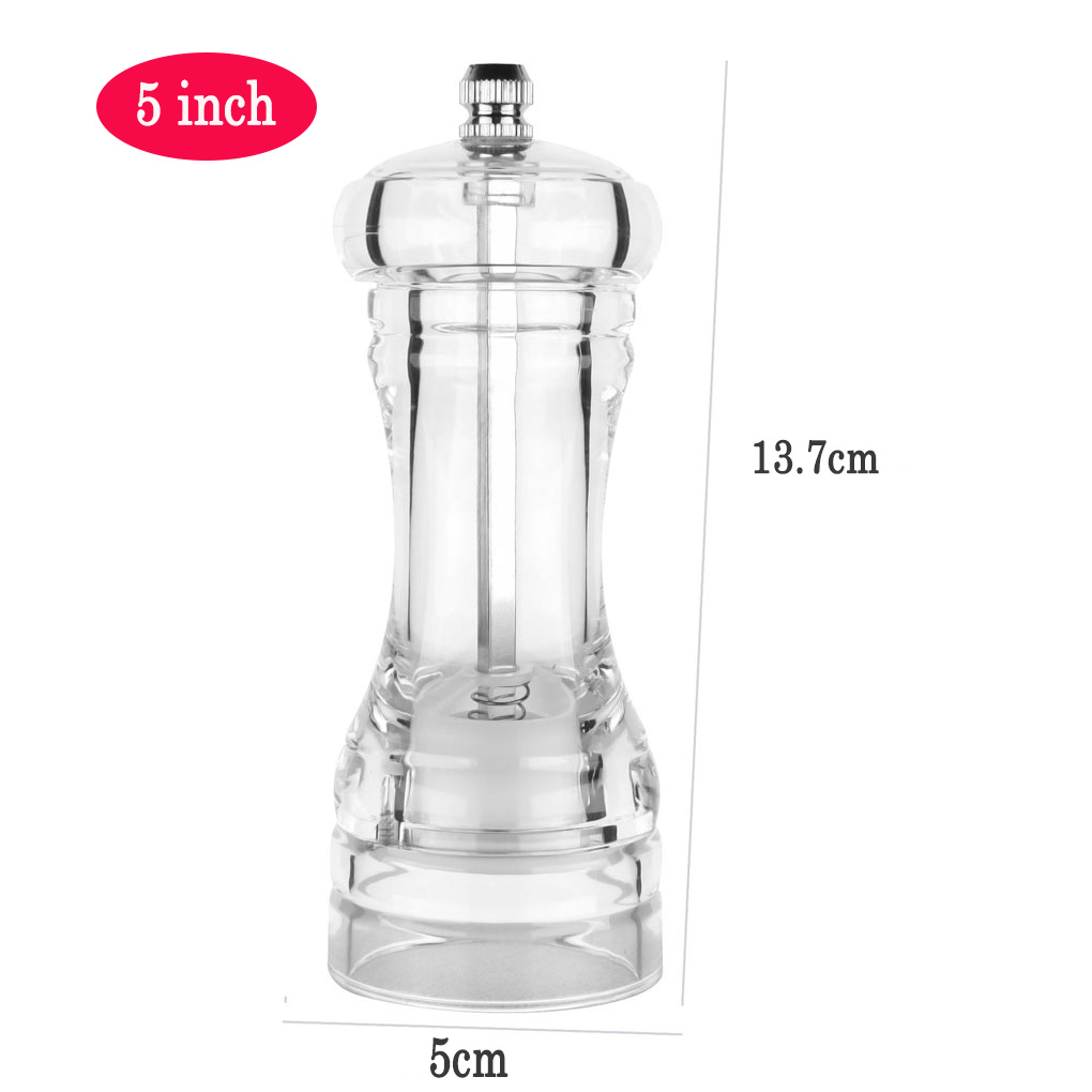 Zout en peper Grinder Set, glazen lichaam zout en peper Shakers met
