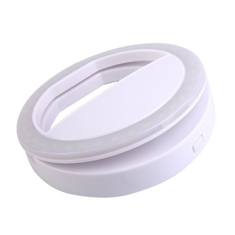 Universele Selfie Led Ring Flash Light Draagbare Mobiele Telefoon 36 Leds Selfie Lamp Lichtgevende Ring Clip Voor Iphone 8 7 6 Plus Samsung: Black