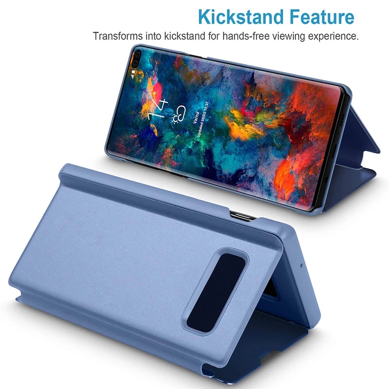 Espelho telefone flip caso para samsung galaxy s10 plus s10e suporte livro capa sumsung s 10 10s s10plus g970f g975f g973f funda coque