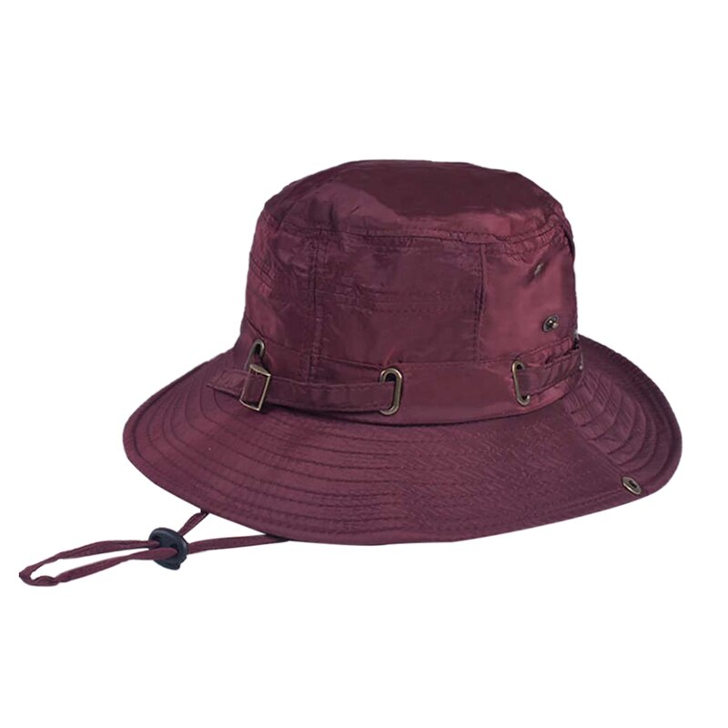 Outdoor Sun Hat, Waterproof Fishing Hat Sun Protection Summer Boonie For Men And Women Foldable Bucket Hat For Hiking2020: Wine red