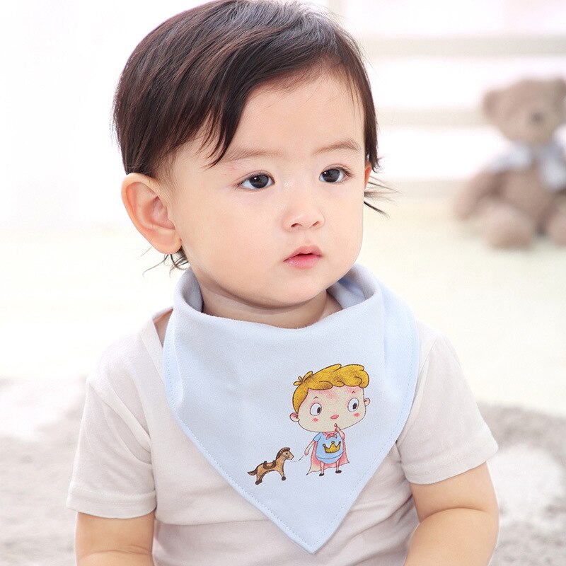 5Pcs Baby Cartoon Katoen Driehoek Slabbetjes Double Layer Snap Spuugdoekjes Voor Jongens Meisjes Baby Spullen Voor Pasgeborenen Kinderen accessoires