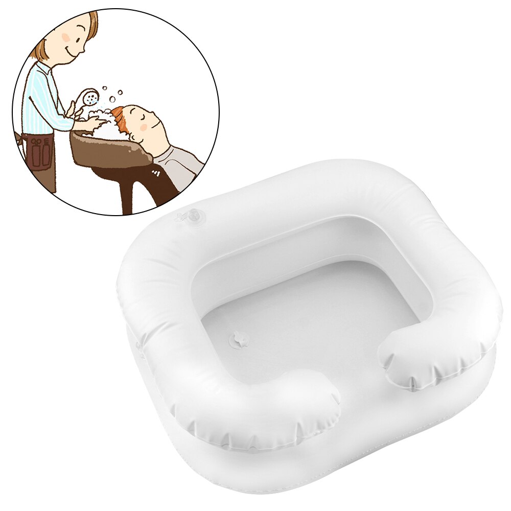 Shampoo-Tablett, Haarwaschbecken für Behinderte, aufblasbares Shampoo-Becken, tragbar, mit Abflussschlauch, PVC