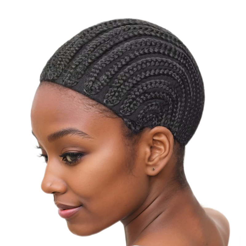1PC Gevlochten Pruik Cap Voor Gehaakte Haar Vlechten Ademend Cornrow Cap voor Gemakkelijker Naaien in Weave Haar zwarte paardenstaart pruik cosplay pruik