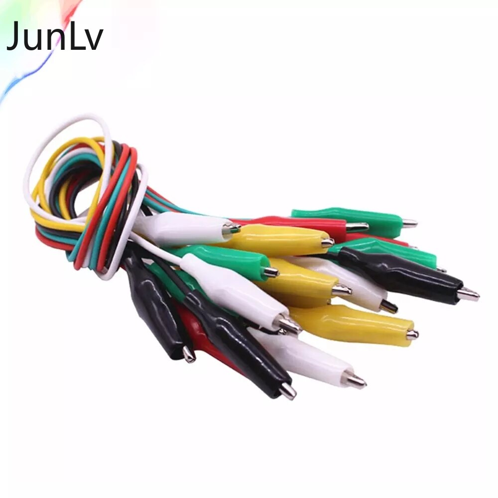 10pcs DIY Electric Alligator Clips Alligator Cords Double Alligator Clips Jumper Wire Test Clip 28mm ，50cm