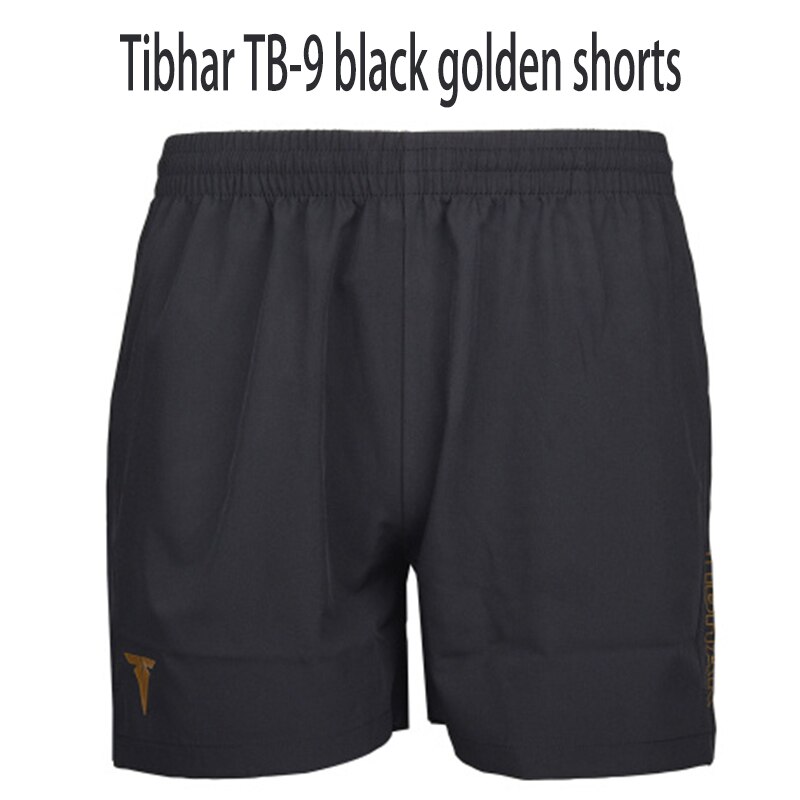 Genuine original Tibhar table tennis shorts TB-9 comfortable high elasticity ping pong clothes sportswear shorts: TB-9 black golden / S