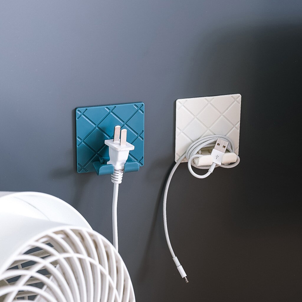 Plug Hook Wall Hanger Hook Home Arrangement Bathroom Kitchen Storage Rack WC Phone Holder Mobile Computer Cable Wire Organizer