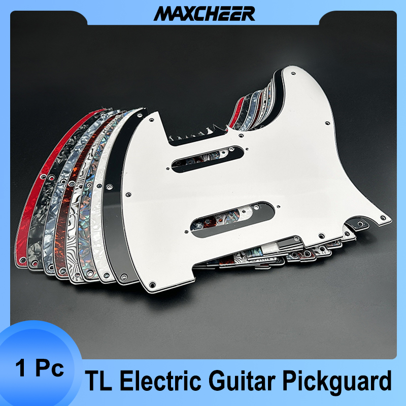 Golpeador Tele de 3 capas con 2 pastillas de bobina única, placa rascadora de 8 orificios para guitarra eléctrica estilo TL, multicolor