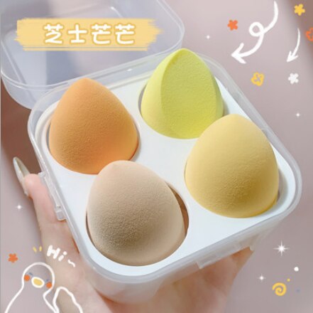 Beauty egg set makeup egg 8 sponge makeup egg puff oblique cut gourd water droplets wet and dry face makeup puff sponge: Color08