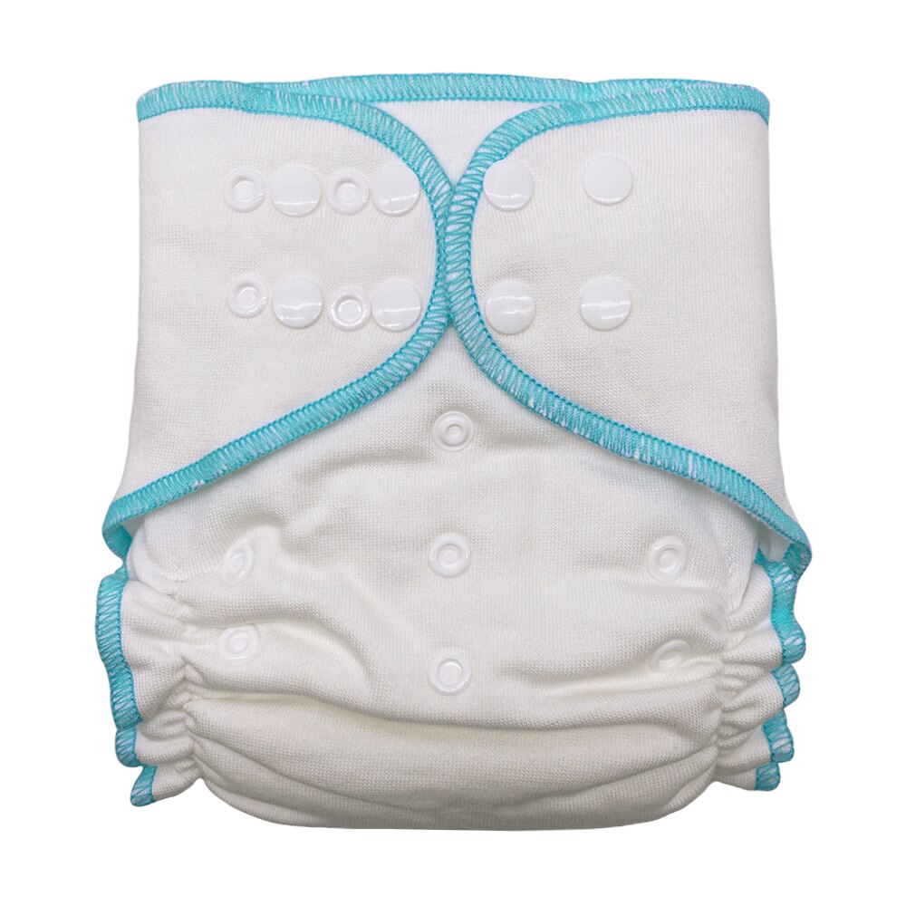 Goodbum Bamboo Cotton AI2 Diaper Cloth Diaper Double Row Snaps Washable Adjustable For 3-15KG Baby Diaper: sky-blue