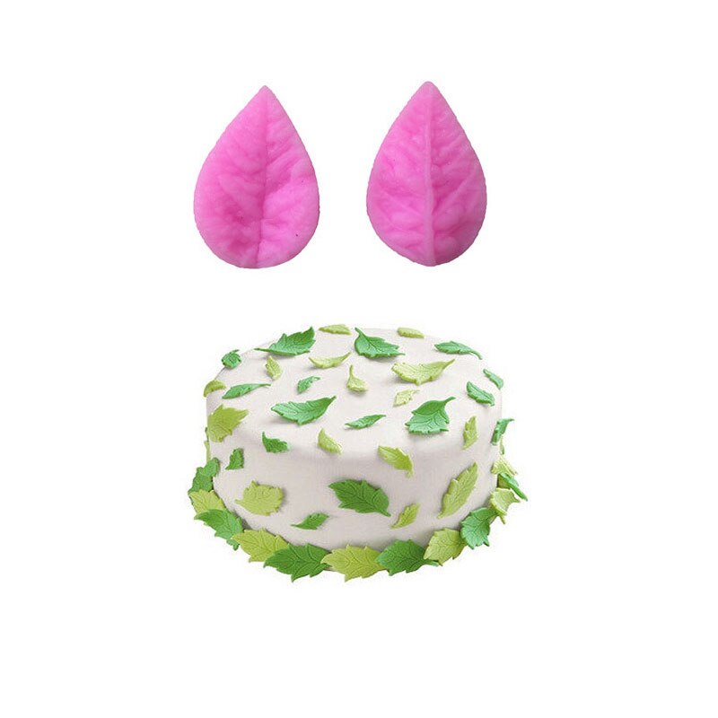 Molde de silicona para fondant de hojas, decoración de boda para cocinar flores en 3D, moldes para manualidades de azúcar, molde para pasteles DIY de hojas