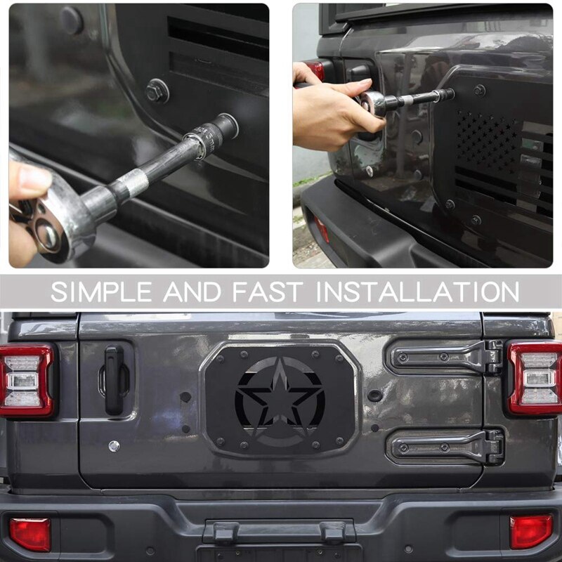 Reservewiel Carrier Verwijderen Filler Plaat Vagebond Stempel Achterklep Vent-Plaat Cover Voor Jeep Wrangler Jl