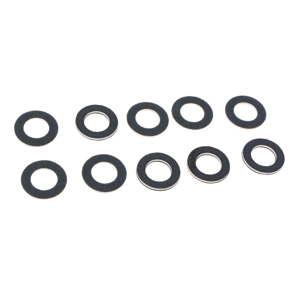 10PCS M12 Aluminum Oil Crush Washers/Drain Plug Gaskets Compatible For Toyota Lexus (Black)