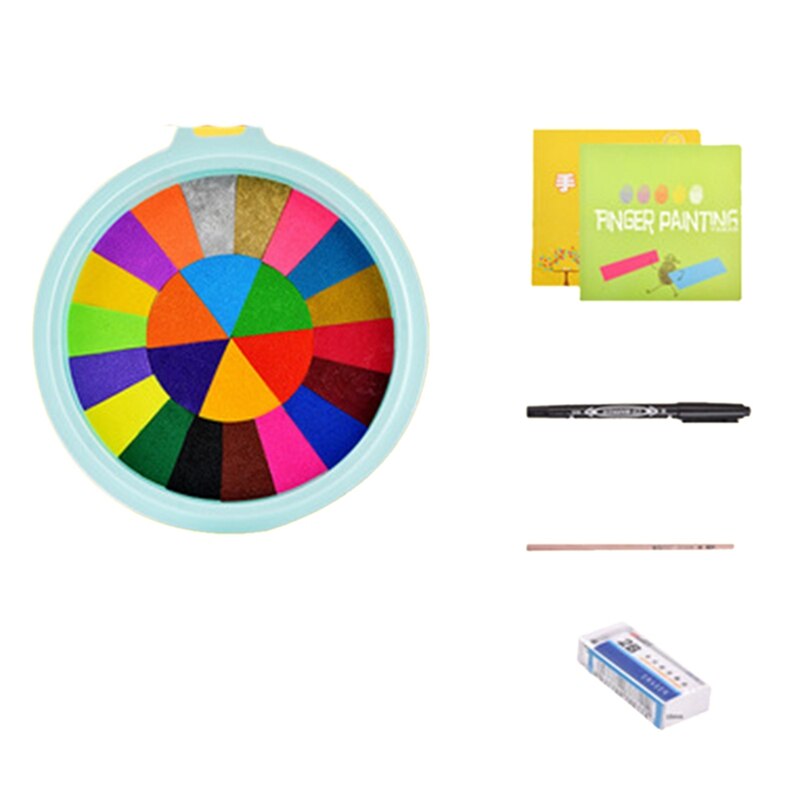 Funny Finger Painting Pad Kit Kids DIY Paint Crafts Washable Children Educational Mud Tool Drawing Book: Khaki