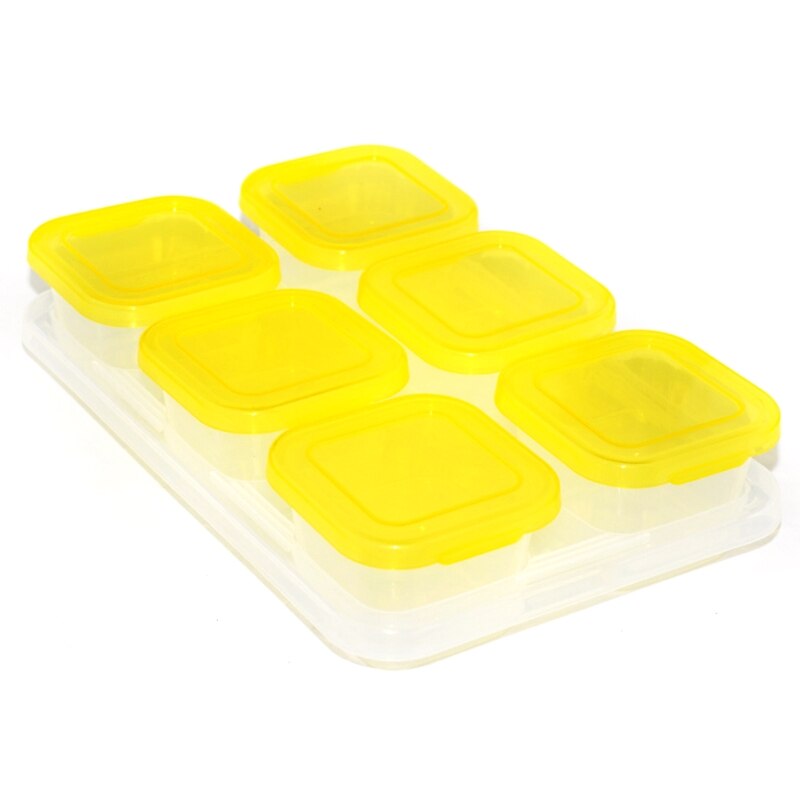 Contenedor de alimentos para bebé, refrigerador, cubos congelados con caja de almacenamiento de bandeja A2UB: Y