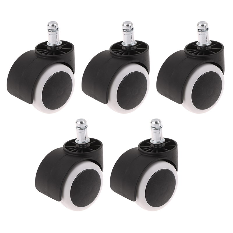 Rueda giratoria Universal de repuesto para silla de Gaming, accesorio para silla de oficina, rodillos, herrajes para muebles, color negro, 1/5 piezas, 2 pulgadas: Plata