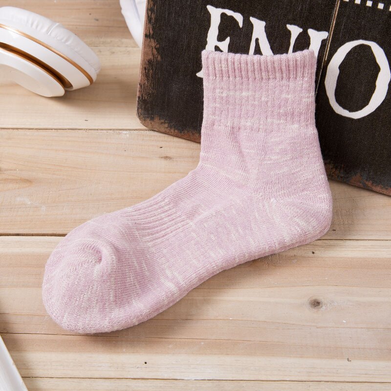 20 pairs Autumn Winter Sports Socks for women Cottom Thermal Retro Style Socks fit for Running Walking Cycling Socks: light pink