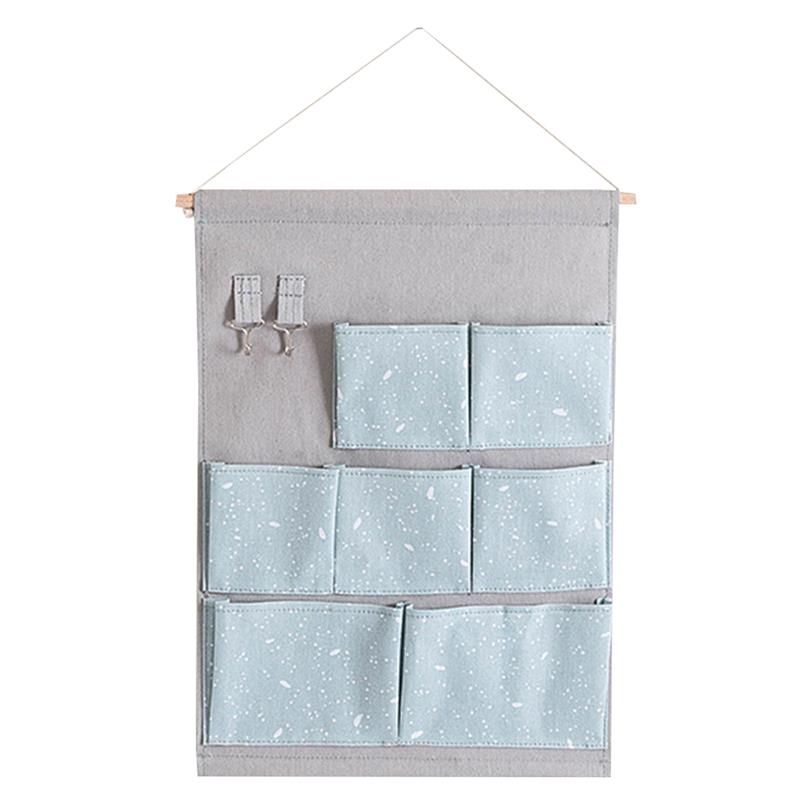 Pocket Hanging Storage Bags Cotton Linen Closet Organizer Wall Hanging Organizers Space Saving Wall Hanging Organizer: E