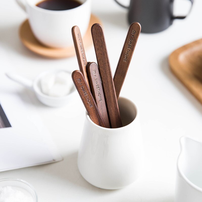 Wooden Handmade Stirring Stick Coffee Stirring Sticks Wood Stirrer Beverage Mixing Stirring Tool Rod