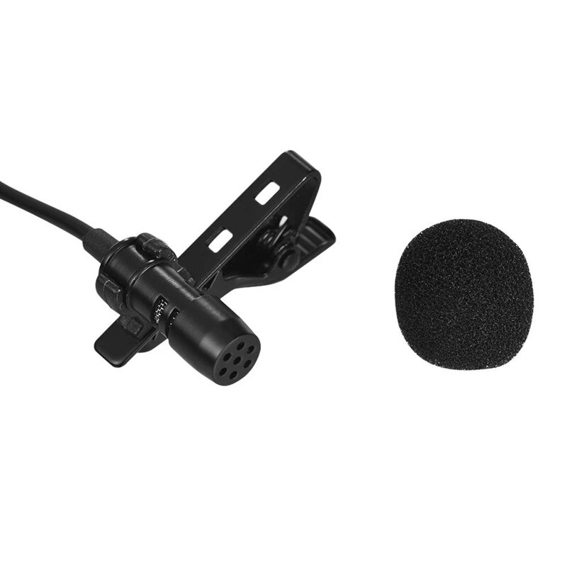 USB Double-Head Lapel Microphone Clamp-on 6M Omnidirectional Computer Microphone for Windows Mac Video o Recording
