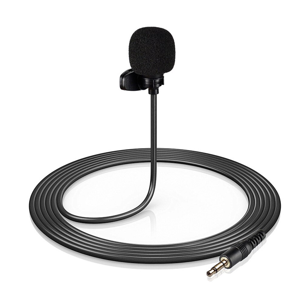 Mini Microphone Clip-on Lapel Lavalier Condenser Microphone with 4-Pin 3.5mm Plug 3 Meters Cable for Live mic for Computer
