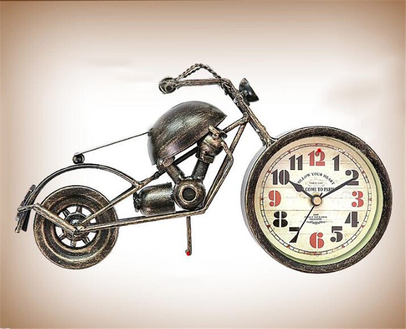 Amerikaanse Retro Wandklok Persoonlijkheid Motorfiets Accessoires Decoratieve Muurschildering Woondecoratie Reloj De Pared Z007