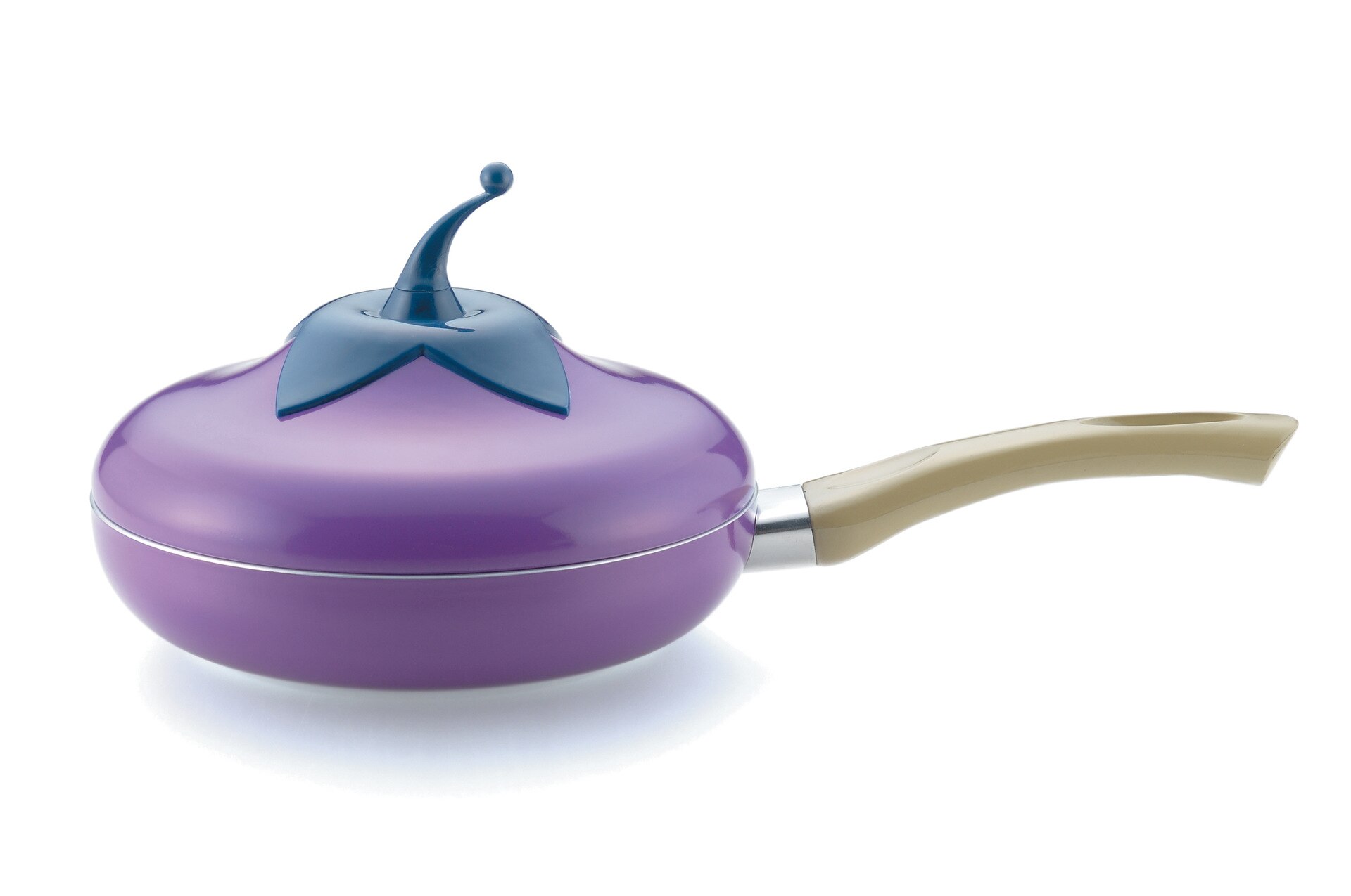 Marmite à soupe créative en alliage d'aluminium, cuisinière à gaz à Induction universelle en aluminium, Double oreilles, poêle à frire Wok: Eggplant frying pan