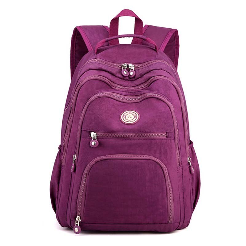 Nylon Rugzak Vrouwelijke Vrouwen Grote Capaciteit Multi-Level Bag Campus Student School Waterdichte Tas Mochila Voor Meisjes sac: Paars