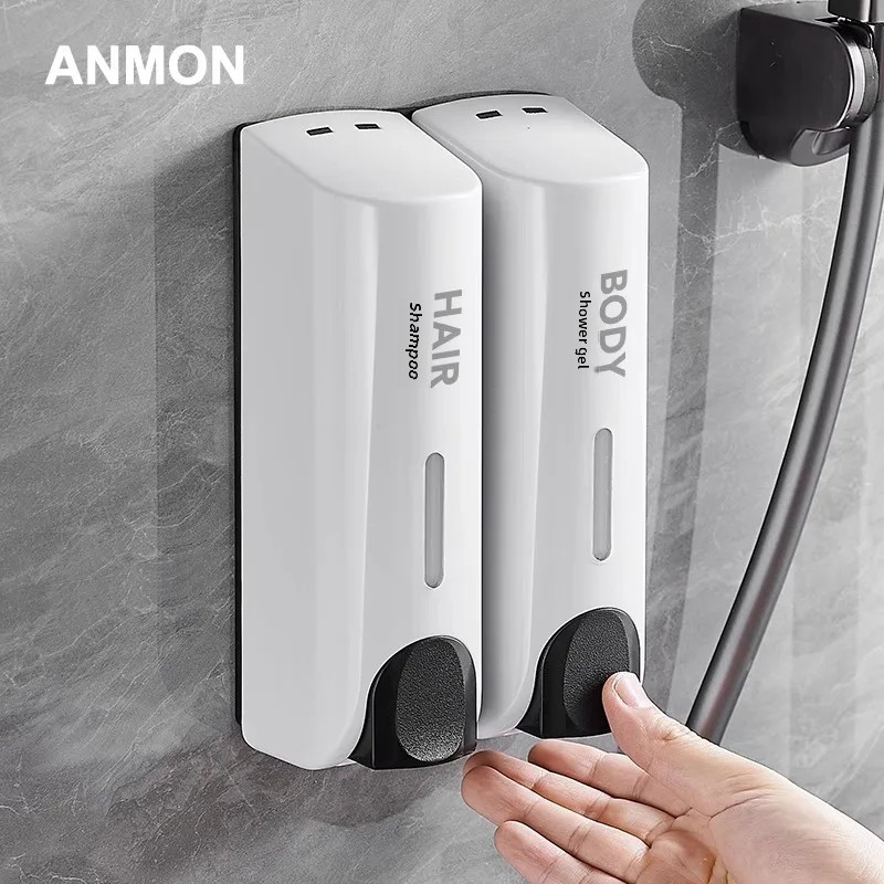 Wall-Mounted Bathroom Soap Dispenser Bottle Press No Punching Hotel Guest House Shampoo Bath Gel Box Home Decor Hardware