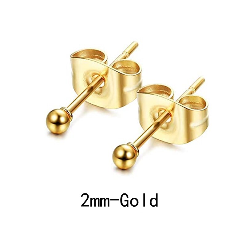 9 Paare/18 Stck rostfrei Stahl 2mm klein Ohrringe Damen Männer runden Knorpel Ohrringe einstellen: Stil A Gold-1Paare