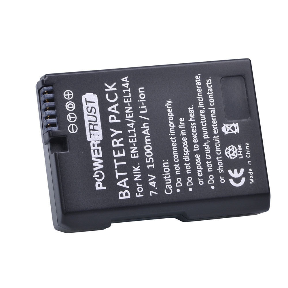1pc 1500 mah en -el14 en-el14a og  el14 batteri til nikon  d90 d300 d5300 d5200 d5100 d3300 d3200 d3100 til coolpix  p7100 p7200
