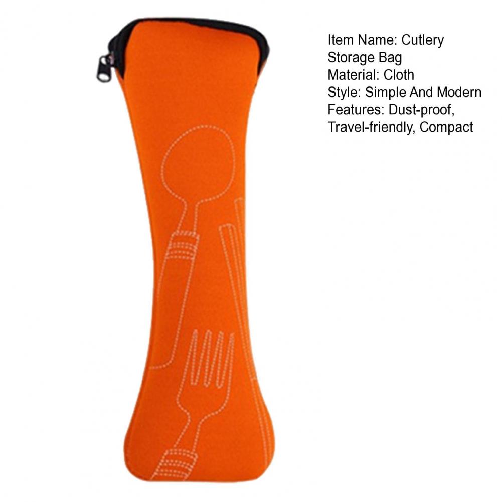 Borsa portaposate da 20 cm Stoviglie Panno con cerniera design Custodia Forchetta Cucchiaio Bacchette Ufficio campeggio Viaggio Utensile da viaggio Custodia da trasporto