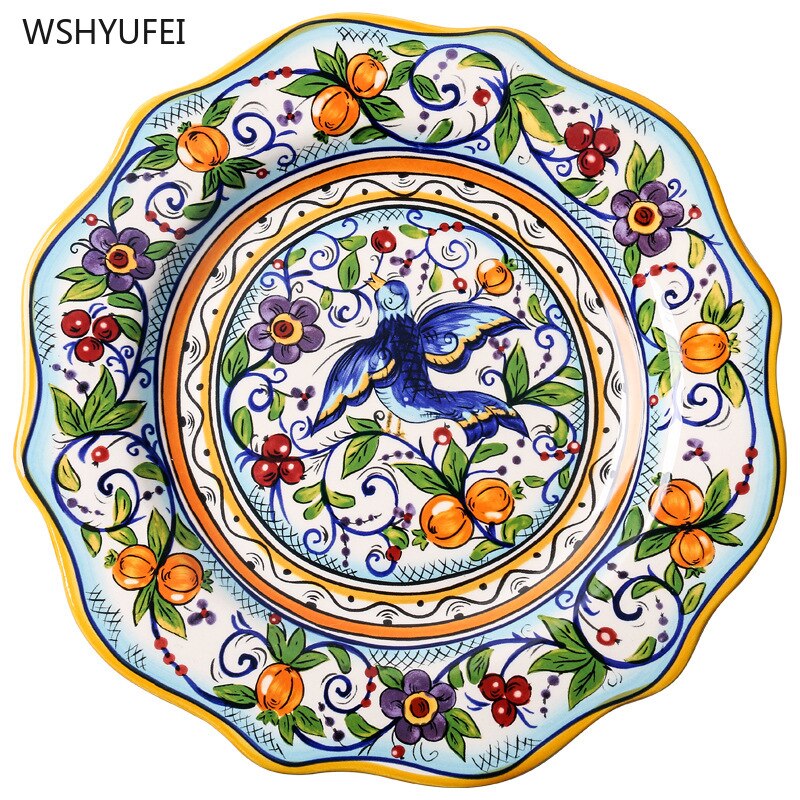 1 szt. Ceramiczny talerz na owoce zastawa deserowa talerzyk deserowy ręcznie malowany zastawa obiadowa ślub wakacje przybory kuchenne piękne