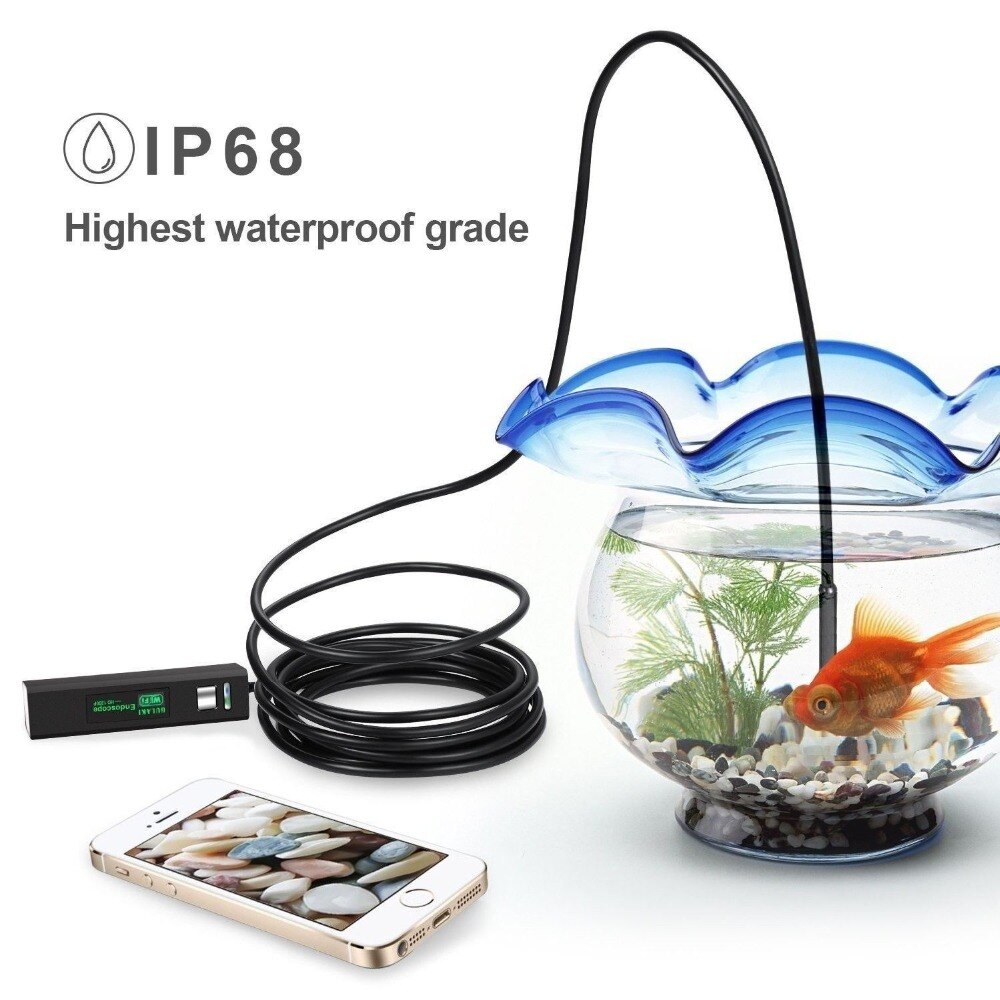 1200p trådløse wifi endoskop kamera usb borescope til iphone android ios endoskop mini vandtæt kamera 8mm 2m 5m 10m hårdt