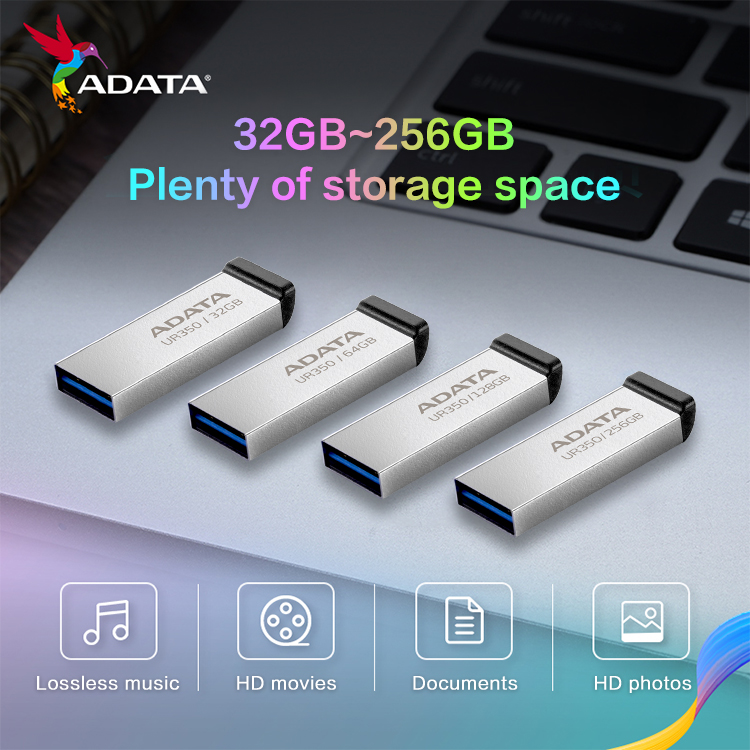 ADATA UR350 USB3.2 Flash Drive 32GB 64GB 128GB 256GB metal U Stick Pen DriveRead Speed Up To 100MB/s Memory USB Stick