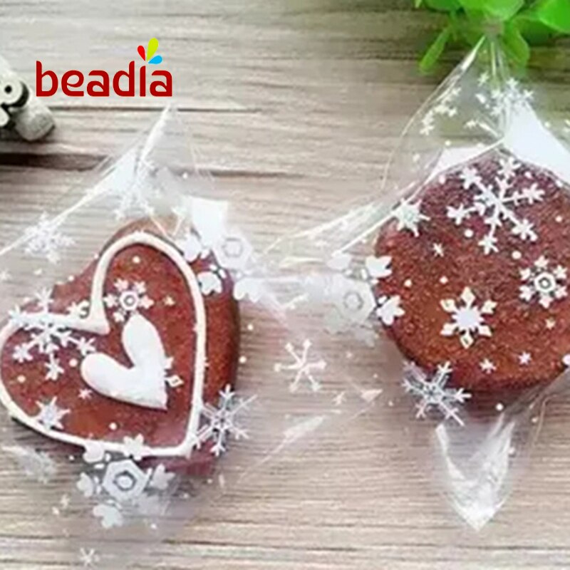 Bolsas auto-adesivas impermeáveis 10x10 + 3cm, 50 peças de bolinhos brancos de plástico para flocos de nece, bolinhas auto-adesivas de qualidade alimentar