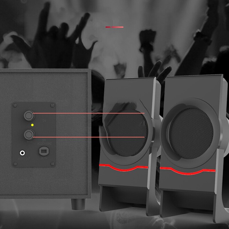 Computer Speakers Wooden 2.1 Multimedia Subwoofer Bluetooth Audio USB Laptop Speakers Bluetooth +3.5mm Connection