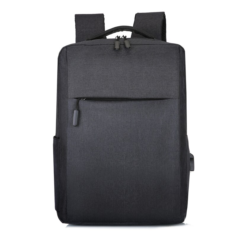 15,6 zoll Laptop Männer Rucksack Nylon Reise Männlichen Laptop Rucksack Usb Lade Computer Schule Rucksäcke Wasserdichte Tasche für Männer: black