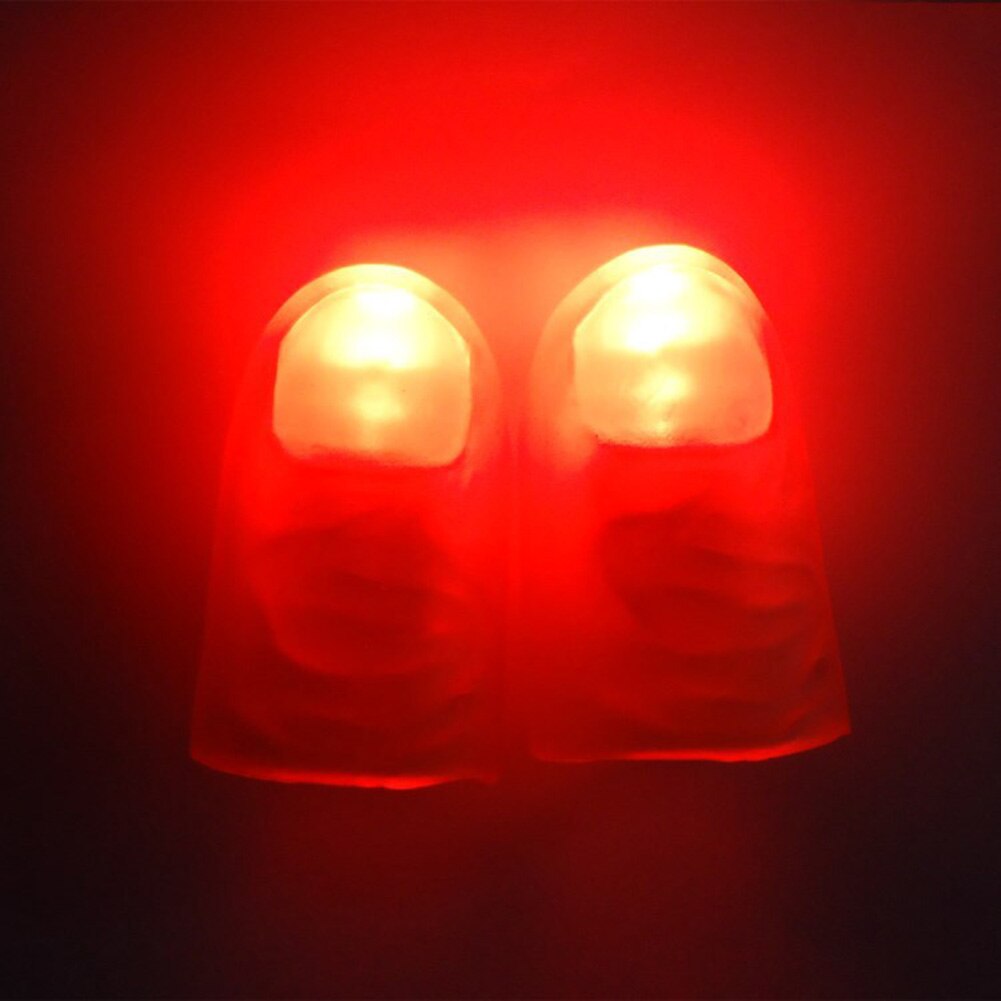 Pouce magique LED à piles, 2 pièces, accessoire lumineux, fourniture de fête, conseils magiques, fabricant avec LED magie