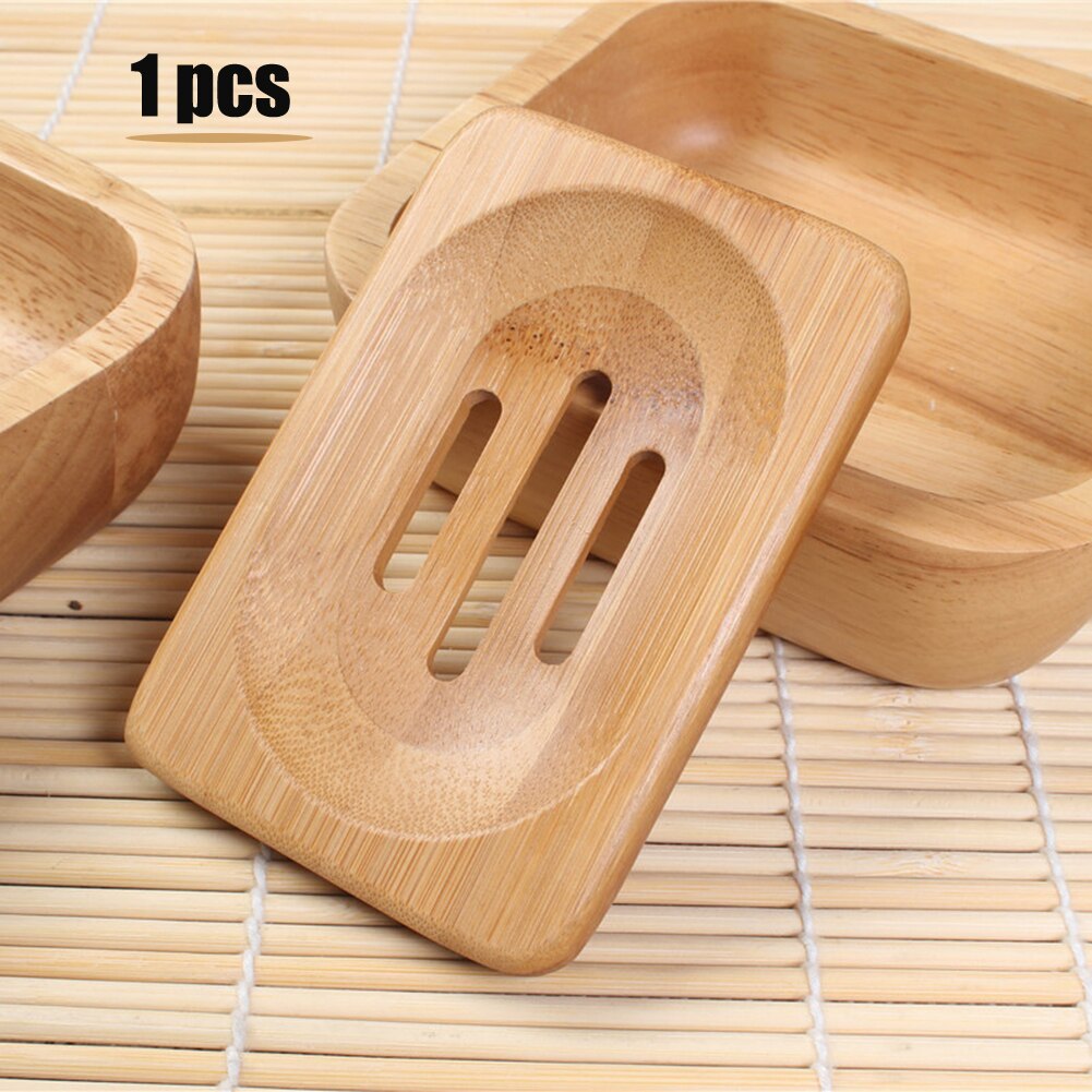 Plateau porte-savon en bois de bambou naturel, conteneur, plaque de douche, accessoires de salle de bains, Support, boîte en bois naturel: 4