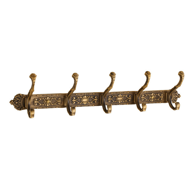 Antiek Gesneden Handdoek Hanger Kleding Hoed Haak Rij Vintage Gewaad Haak Badkamer Gewaad Haak Bad Hardware Set Keukenhanger