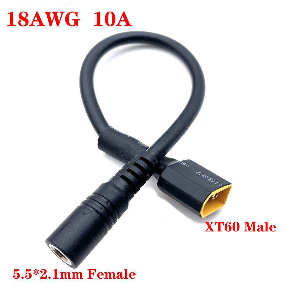 1 Uds 10A Ultra-suave XT60 conector macho hembra a DC 5525/DC5521 Cable de alimentación para reparación de campo multirotor Fly FPV aplicar: Multicolor