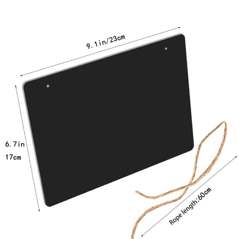 Rustic Chalkboard Hanging Signs Double Sided for Standard Chalk Message Board for Business Stores, Bars, Barber Shops