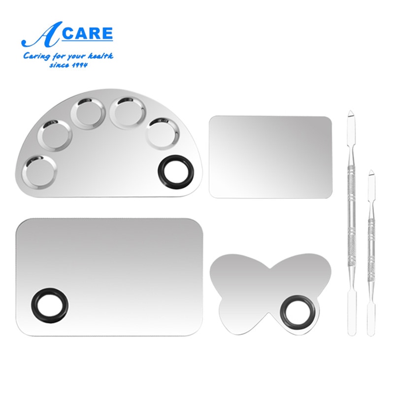 Makeup Palette Stainless Steel Cream Foundation Mixing Salon Manicure Finger Ring Color Mixer Cosmetic Tool