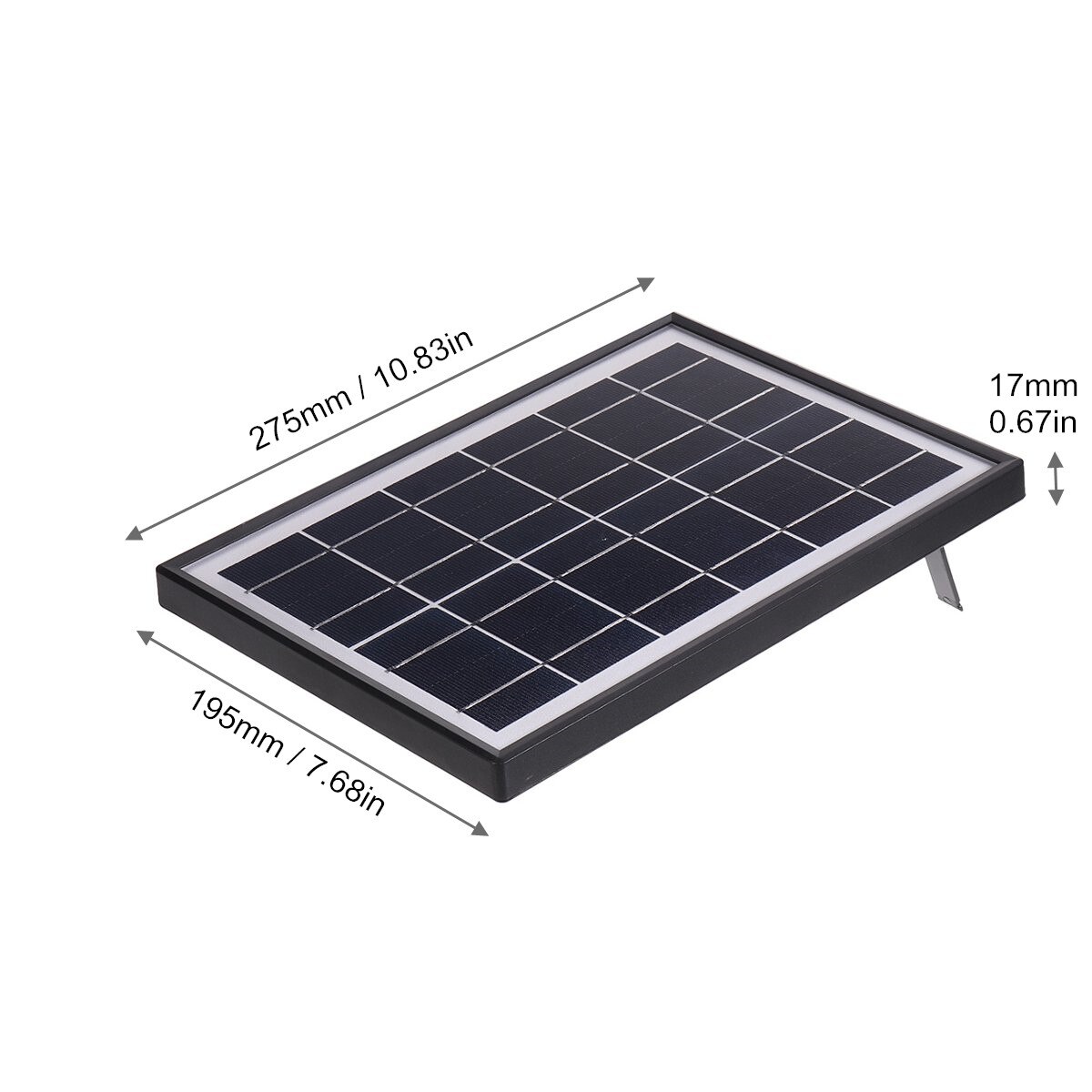 6W 6V Glass Polysilicon Solar Panel Cell With 5-in-1 Cable Outdoor Portable Photovoltaic Cell for Battery Charger Solar System