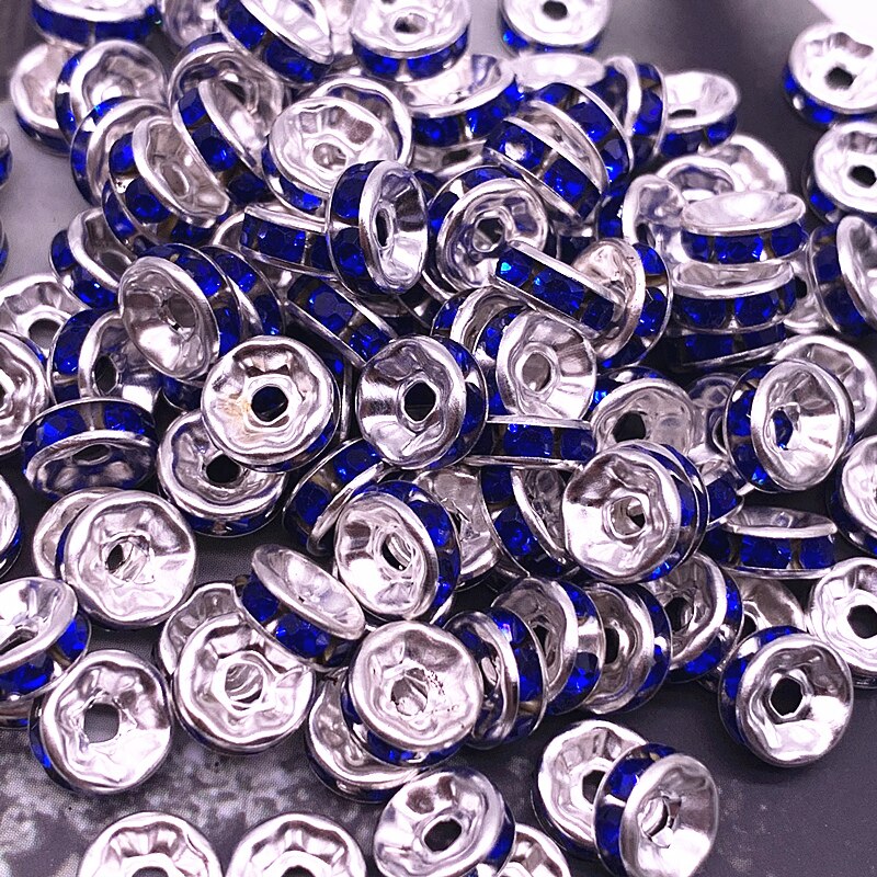 Nowy 50 sztuk 8mm czeskie Crystai Rhinestone szklane okrągłe koraliki dystansowe luzem koraliki do tworzenia biżuterii DIY bransoletka naszyjnik: 08