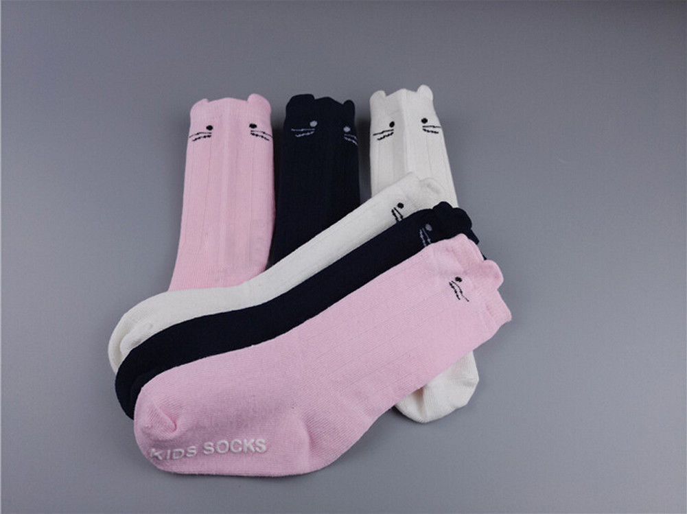 0-4Years Knee Length Stockings for Toddler Infant Baby Girls Cats cotton Tights