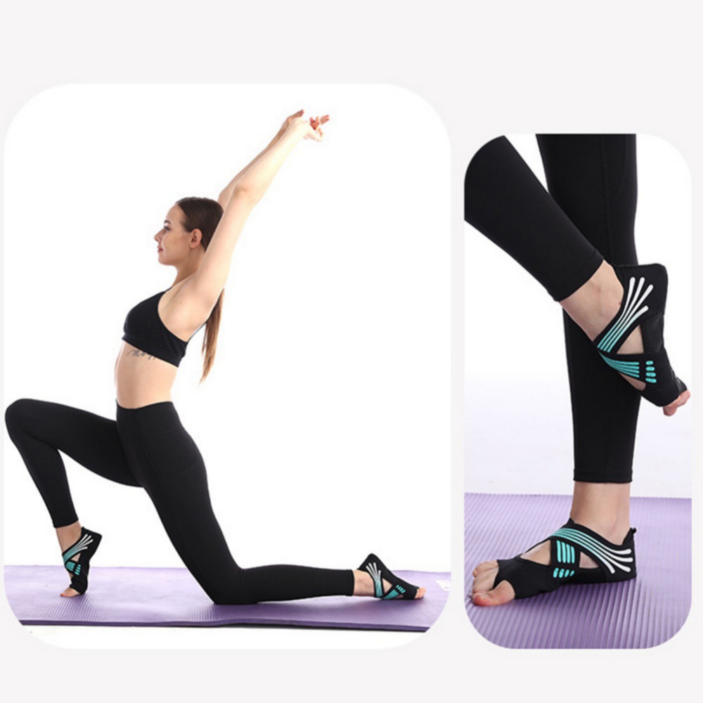 Rutschfeste pilates-tanzsocken, zehenstegsocken, offene fitness-yoga-socken, rutschfeste pilates-socken, weiche indoor-yoga-schuhe für damen