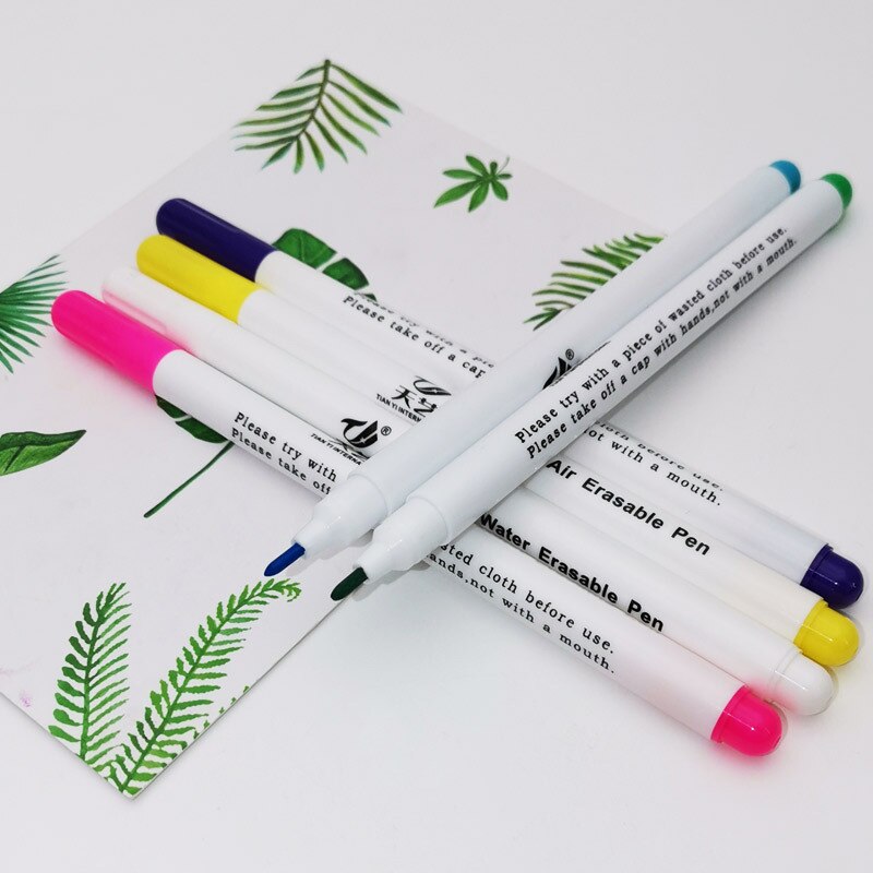 3/6PCS White Water Soluble Marker Pen Fabric Marking 6Water Erasable Marking Pen for Leather Marking Clothing Graffiti DIY