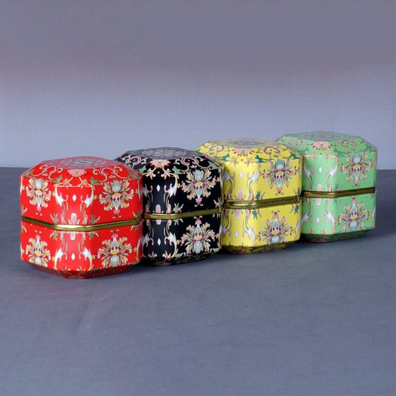 Diamond Shape Mini Tin Tea Coffee Candy Storage Box Tea Caddy Metal Case Wedding Party Box