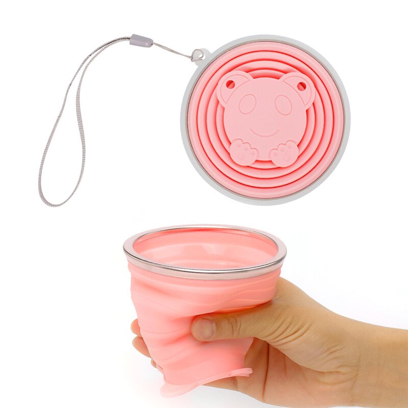 1pc Reusable Durable Silicone Folding Cup Retractable Cup for Office Sports Vogue Multi-use Accessories Helpful Travel Gadget